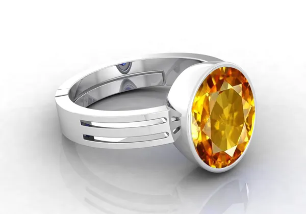 Yellow_Sapphire_Pukhraj_Gemstone_Brass_Metal_Adjustable_Ring_Astrological_Purpose_For_Unisex