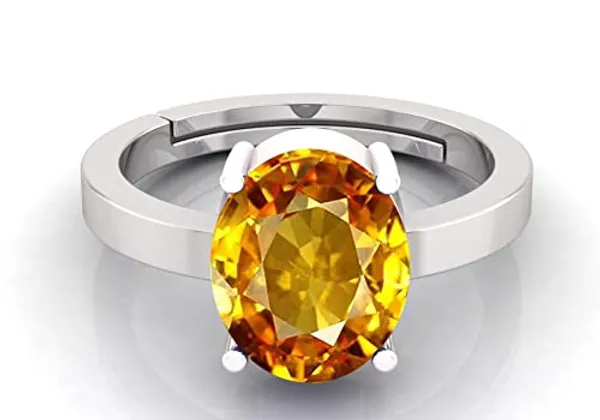Yellow_Sapphire_Pukhraj_Gemstone_Brass_Metal_Adjustable_Ring_Astrological_Purpose_For_Unisex