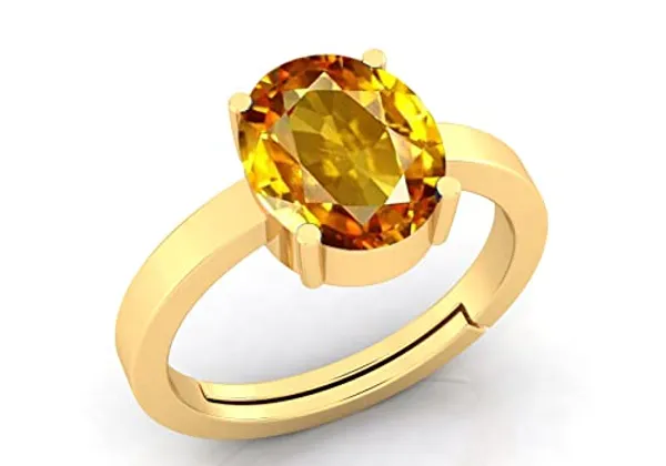 Yellow_Sapphire_Pukhraj_Gemstone_Brass_Metal_Adjustable_Ring_Astrological_Purpose_For_Unisex