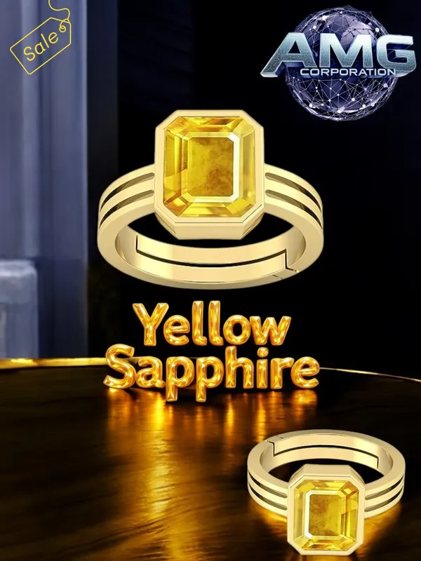 Yellow_Sapphire_Pukhraj_Gemstone_Brass_Metal_Adjustable_Ring_Astrological_Purpose_For_Unisex