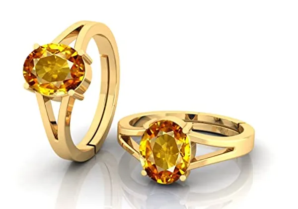 Yellow_Sapphire_Pukhraj_Gemstone_Brass_Metal_Adjustable_Ring_Astrological_Purpose_For_Unisex