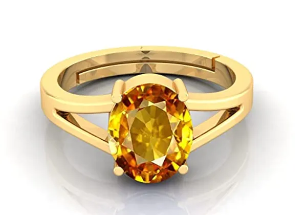 Yellow_Sapphire_Pukhraj_Gemstone_Brass_Metal_Adjustable_Ring_Astrological_Purpose_For_Unisex