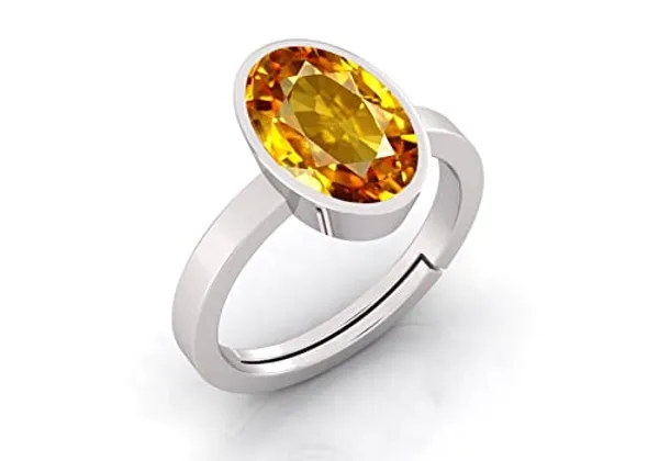 Yellow_Sapphire_Pukhraj_Gemstone_Brass_Metal_Adjustable_Ring_Astrological_Purpose_For_Unisex