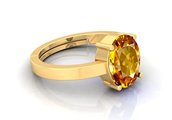 Yellow_Sapphire_Pukhraj_Gemstone_Brass_Metal_Adjustable_Ring_Astrological_Purpose_For_Unisex