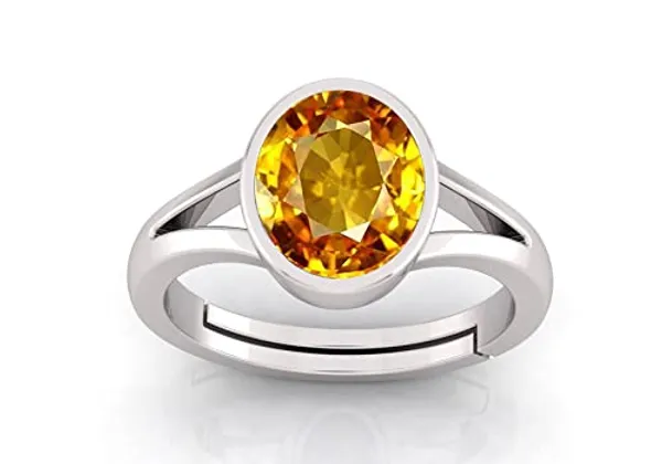 Yellow_Sapphire_Pukhraj_Gemstone_Brass_Metal_Adjustable_Ring_Astrological_Purpose_For_Unisex