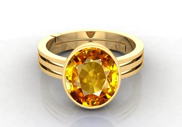Yellow_Sapphire_Pukhraj_Gemstone_Brass_Metal_Adjustable_Ring_Astrological_Purpose_For_Unisex