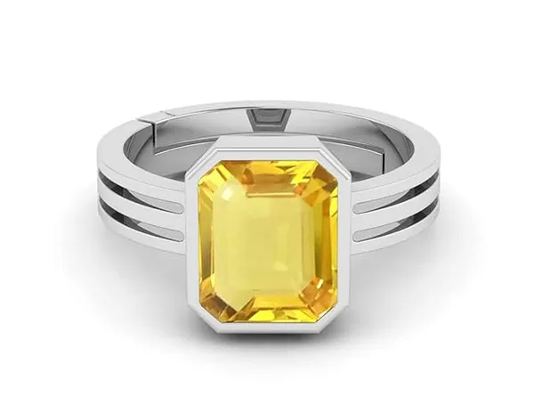 Yellow_Sapphire_Pukhraj_Gemstone_Brass_Metal_Adjustable_Ring_Astrological_Purpose_For_Unisex