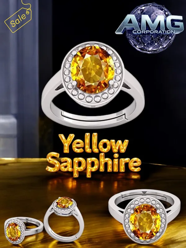 Yellow_Sapphire_Pukhraj_Gemstone_Brass_Metal_Adjustable_Ring_Astrological_Purpose_For_Unisex