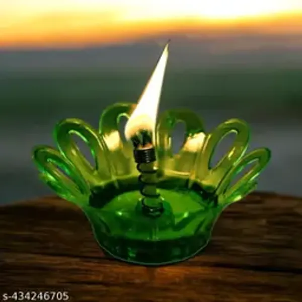 Set_Of_2_Green_&_Transparent_Gpps_Plastic_Traditional_Refection_Led_Water_Diya