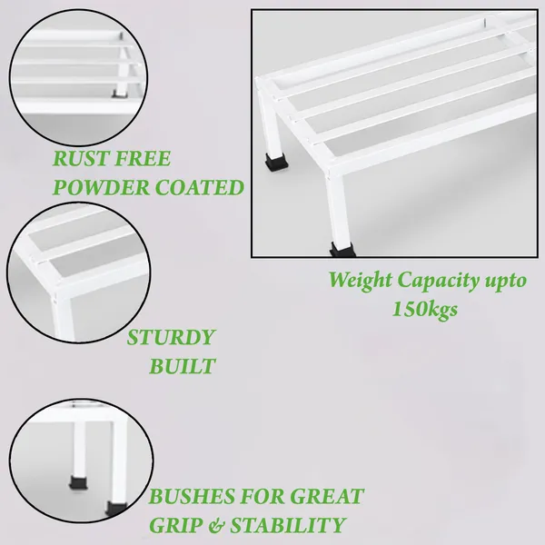 Pack_Of_4__White_Rectangular_Metal_Stand_|_For_Indoor/Outdoor_Plants_|_24_Inches