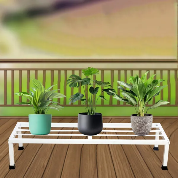 Pack_Of_4__White_Rectangular_Metal_Stand_|_For_Indoor/Outdoor_Plants_|_24_Inches