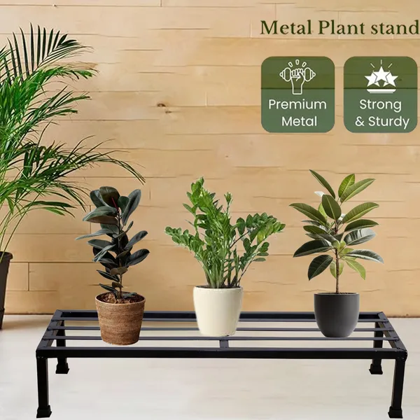 Pack_Of_4_Black_Rectangular_Metal_Stand_|_For_Indoor/Outdoor_Plants_|_24_Inches