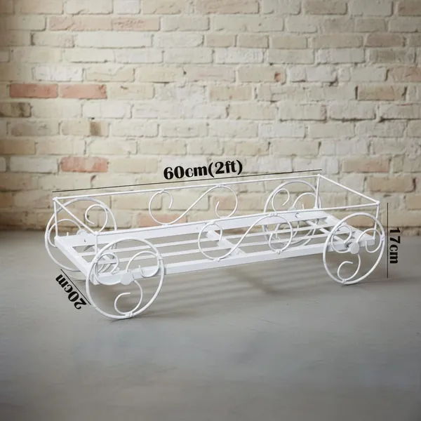 White_Metal_Rectangular_Stands__|_For_Indoor_And_Outdoor_Plants_|_With_Moving_Wheels_|_Size:(60_L_X_20_W_X_17_H_Cm)
