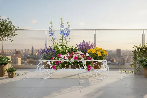White_Metal_Rectangular_Stands__|_For_Indoor_And_Outdoor_Plants_|_With_Moving_Wheels_|_Size:(60_L_X_20_W_X_17_H_Cm)
