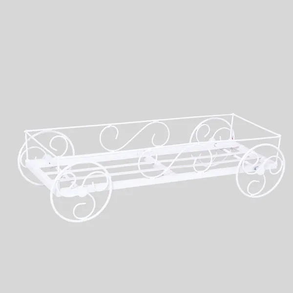 White_Metal_Rectangular_Stands__|_For_Indoor_And_Outdoor_Plants_|_With_Moving_Wheels_|_Size:(60_L_X_20_W_X_17_H_Cm)