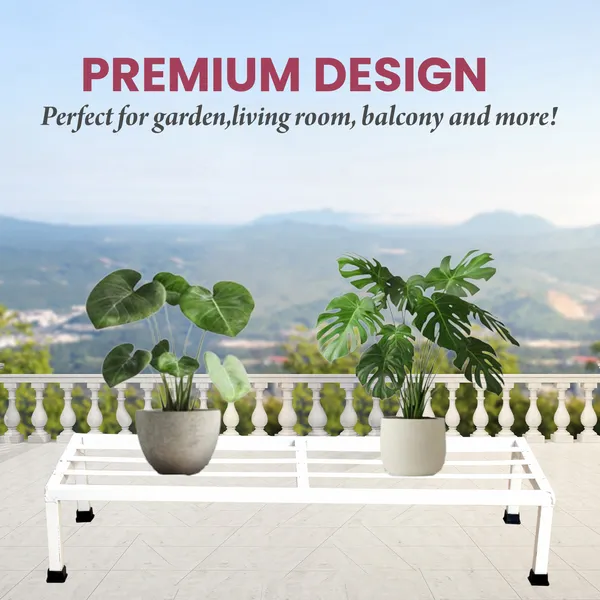 Pack_Of_2_White_Metal_Rectangular_Stand_|_For_Indoor/Outdoor_Plants_|_24_Inches