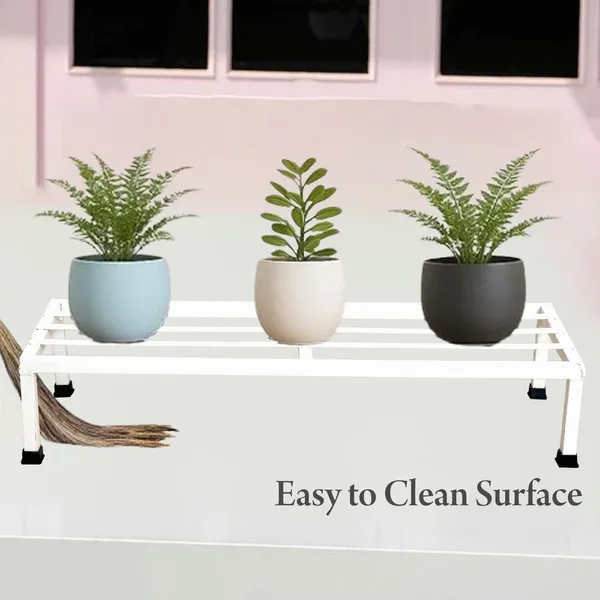 Pack_Of_2_White_Metal_Rectangular_Stand_|_For_Indoor/Outdoor_Plants_|_24_Inches