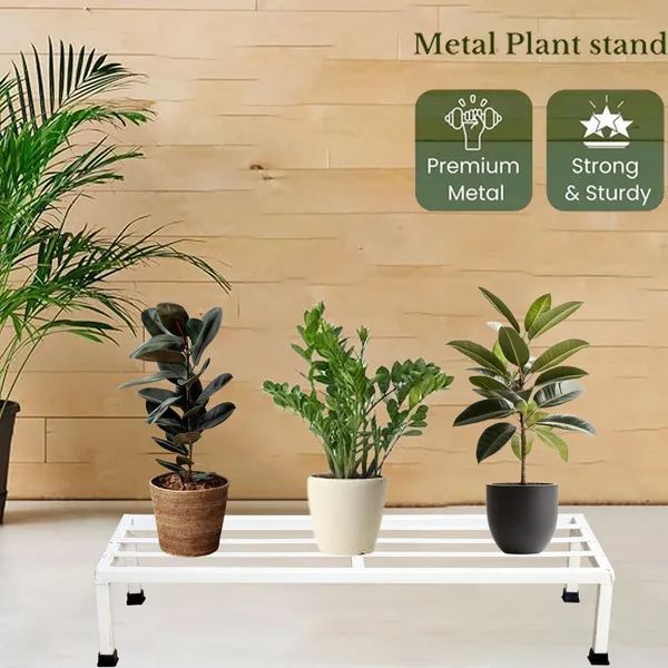 Pack_Of_2_White_Metal_Rectangular_Stand_|_For_Indoor/Outdoor_Plants_|_24_Inches