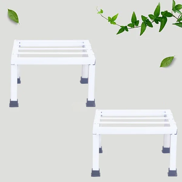 Set_Of_2_White_Strong_Flower_Pot_/_Gamla_Square_Stand_|_For_Indoor_And_Outdoor_Plants_|_Square_Shape_Thick_And_Strong_Leg