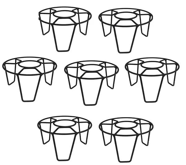 Set_Of_7_Black_Metal_Round_O_Shape_Flower_Pot/Plant_Stand_|_For_Home_Garden_Balcony_Living_Room_Decoration