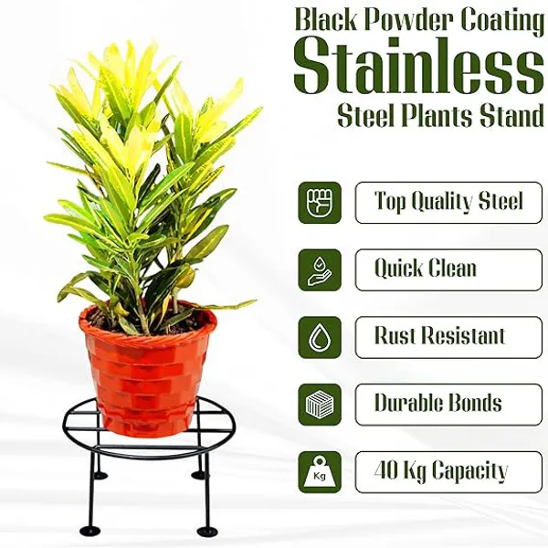 Set_Of_15_Black_Metal_Round_Flower_Pot/Plant_Stand_|_For_Home_Garden_Balcony_Living_Room_Decoration