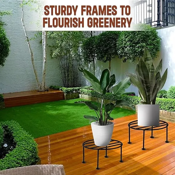 Set_Of_15_Black_Metal_Round_Flower_Pot/Plant_Stand_|_For_Home_Garden_Balcony_Living_Room_Decoration