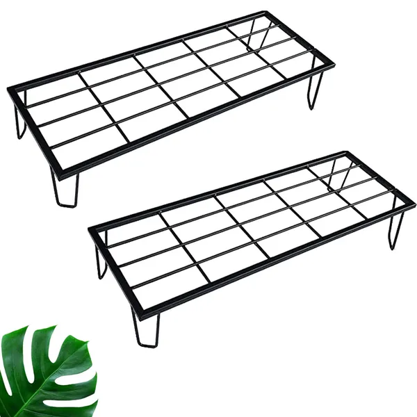 Set_Of_2_Black_Heavy_Metal_Flower_Pot/Plant_Stand_|_For_Home_Garden_Balcony_Living_Room_Decoration_24_Inches