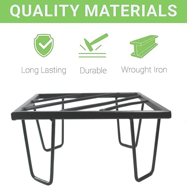 Set_Of_2_Black_Heavy_Metal_Flower_Pot/Plant_Stand_|_For_Home_Garden_Balcony_Living_Room_Decoration_Square_Shape