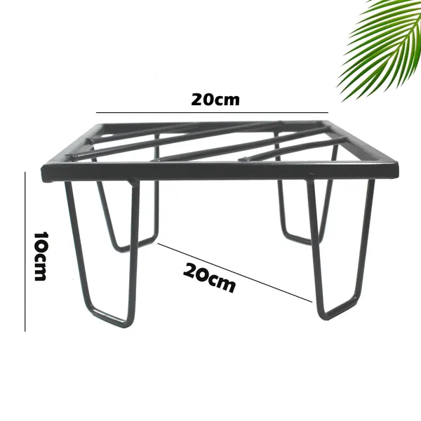 Set_Of_2_Black_Heavy_Metal_Flower_Pot/Plant_Stand_|_For_Home_Garden_Balcony_Living_Room_Decoration_Square_Shape