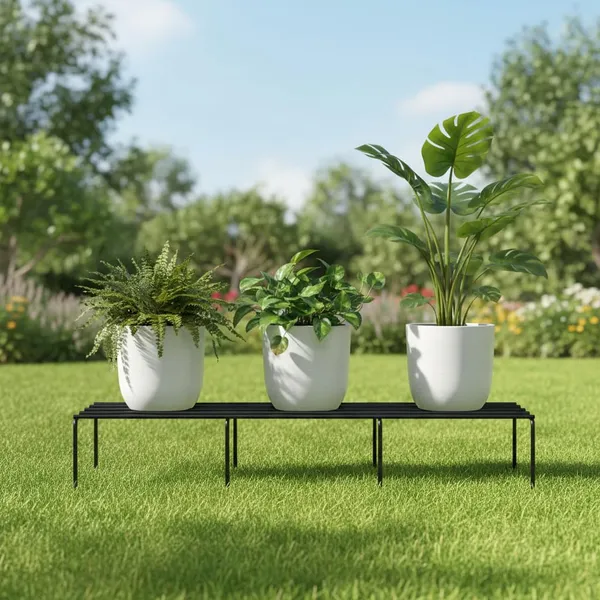 Set_Of_4_Black_Heavy_Metal_Flower_Pot/Plant_Stand__|_For_Home_Garden_Balcony_Living_Room_Decoration_24_Inches