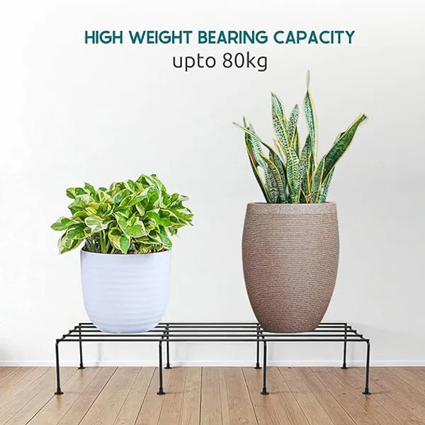 Set_Of_4_Black_Heavy_Metal_Flower_Pot/Plant_Stand__|_For_Home_Garden_Balcony_Living_Room_Decoration_24_Inches