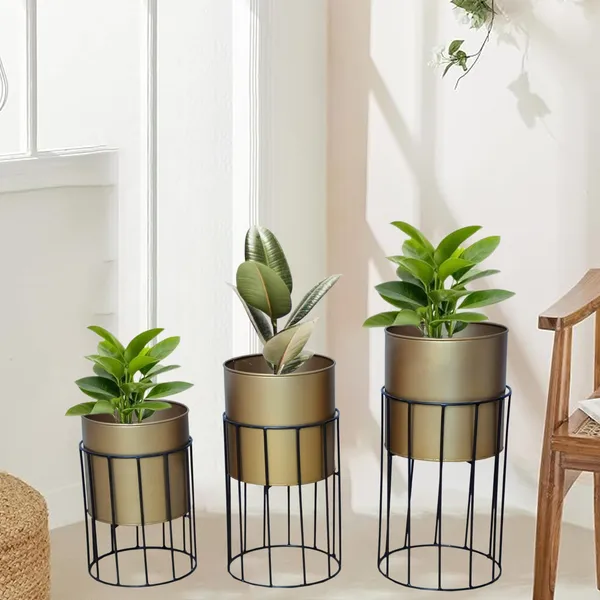 Gold_Plated_Metal_Planter_Stand_(Set_of_3)_|Suitable_for_Living_Room,_Bedroom__Decoration_|_(Gold)