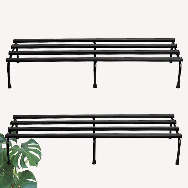 Set_Of_2_Black_Heavy_Metal_Flower_Pot/Plant_Stand_|_For_Home_Garden_Balcony_Living_Room_Decoration_24_Inches