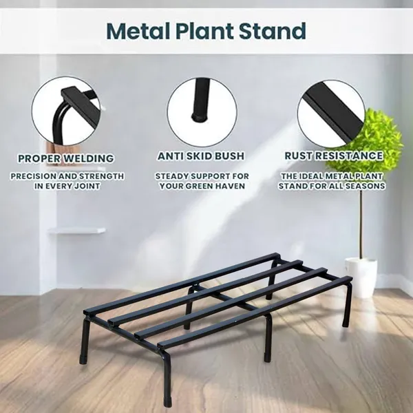 Set_Of_2_Black_Heavy_Metal_Flower_Pot/Plant_Stand_|_For_Home_Garden_Balcony_Living_Room_Decoration_24_Inches