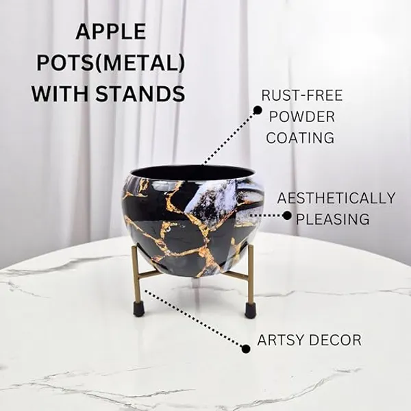 Set_of_1_Black_Metal_Apple_Pot_With_Stand_|_For_Indoor_Plants_|_Rust_Free_Decorative_Ideal_|_For_Living_Room_And_Table_Top