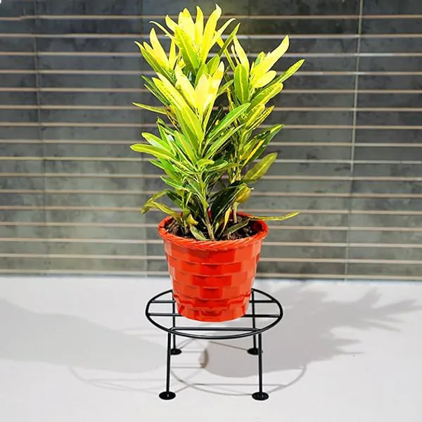 Set_Of_4_Black_Metal_Round_Flower_Pot/Plant_Stand_|_For_Home_Garden_Balcony_Living_Room_Decorationation