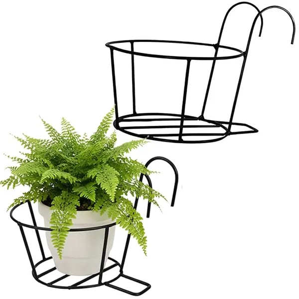 Set_Of_2_Black_Metal_Hanging_Railing_Basket_Stand_|_For_Indoor/Outdoor_Plants_|_Heavy_Duty_Durable_Ideal_|_For_Balcony_Terrace_Railing