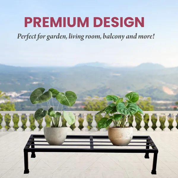 Set_Of_2_Black_Metal_Rectangular_Shape_Stand_|_For_Indoor/Outdoor_Plants_|_24_inches
