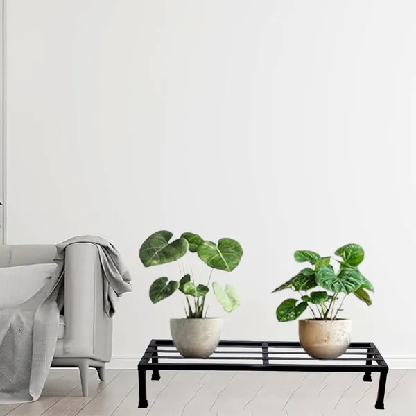 Set_Of_2_Black_Metal_Rectangular_Shape_Stand_|_For_Indoor/Outdoor_Plants_|_24_inches