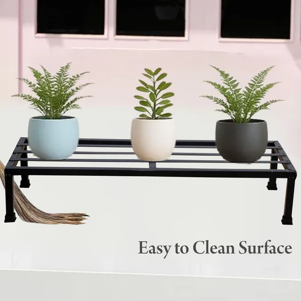 Set_Of_2_Black_Metal_Rectangular_Shape_Stand_|_For_Indoor/Outdoor_Plants_|_24_inches