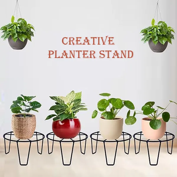 Set_Of_15_Black_Metal_Round_O_Shape_Flower_Pot/Plant_Stand_|_For_Home_Garden_Balcony_Living_Room_Decoration