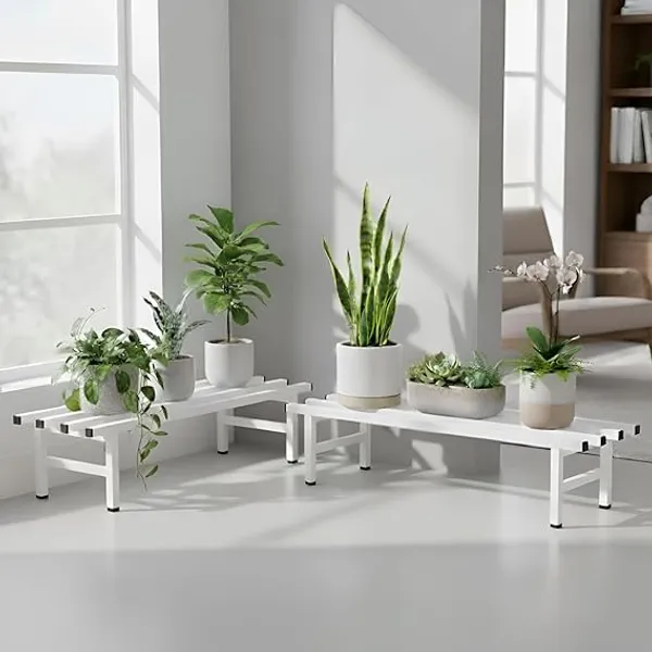 Heavy-Load_Metal_Plant_Stand_(Set_of_2)_|_24_Inch,_White,_300_Kg_Load_Capacity_|_Classic_Plant_Stands_for_Outdoor_&_Indoor_Living_Room