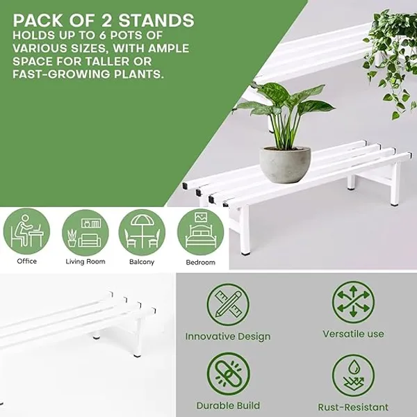 Heavy-Load_Metal_Plant_Stand_(Set_of_2)_|_24_Inch,_White,_300_Kg_Load_Capacity_|_Classic_Plant_Stands_for_Outdoor_&_Indoor_Living_Room
