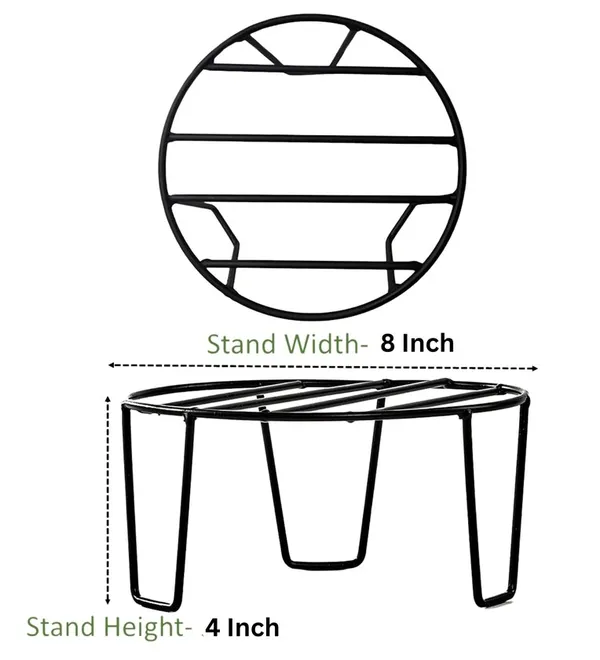 Set_Of_7_Black_Round_Metal_Flower_Pot/Plant_Stand_|_For_Home_Garden_Balcony_Living_Room_Decoration