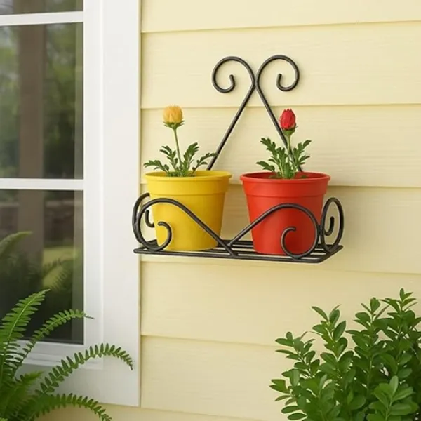 Set_Of_4_Matt_Black_Wall_Mount_Metal_Planter_stand__|_For_Home_Garden_Balcony_Living_Room__Decoration
