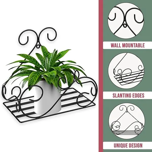 Set_Of_4_Matt_Black_Wall_Mount_Metal_Planter_stand__|_For_Home_Garden_Balcony_Living_Room__Decoration
