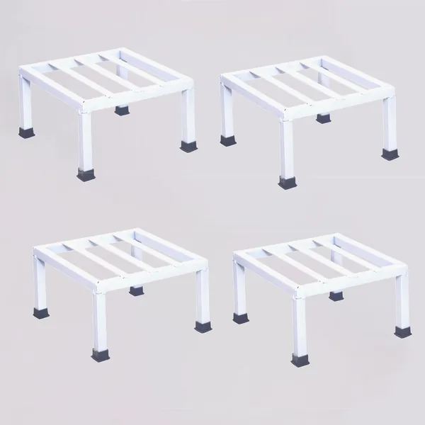 Set_Of_4_White_Strong_Flower_Pot_/_Gamla_Square_Stand_|_For_Indoor_And_Outdoor_Plants_|_Square_Shape_Thick_And_Strong_Leg