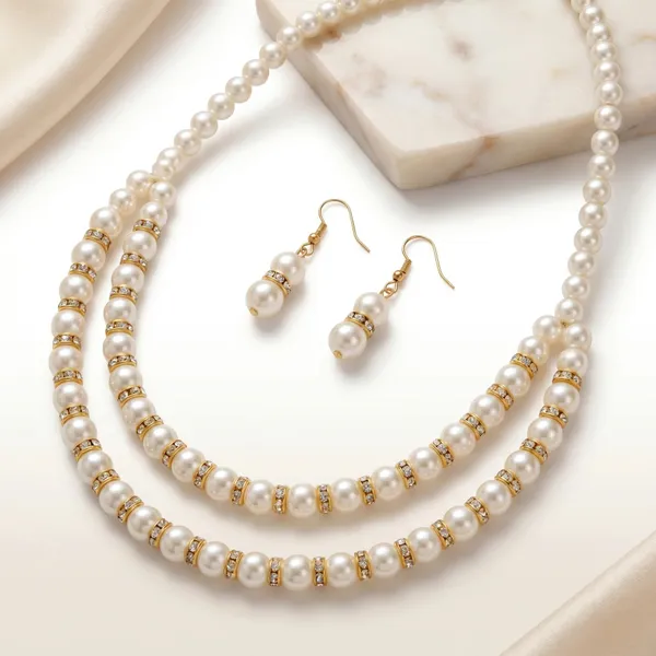 Pearl_Layered_Gold_Rondelle_Necklace_and_Earring_Set_for_Women