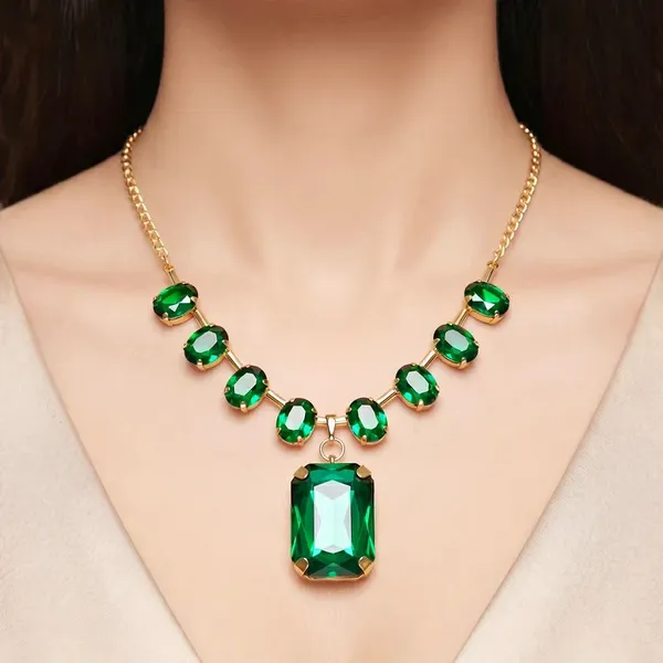 Green_Gold_Toned_Crystal_Statement_Necklace_for_Women