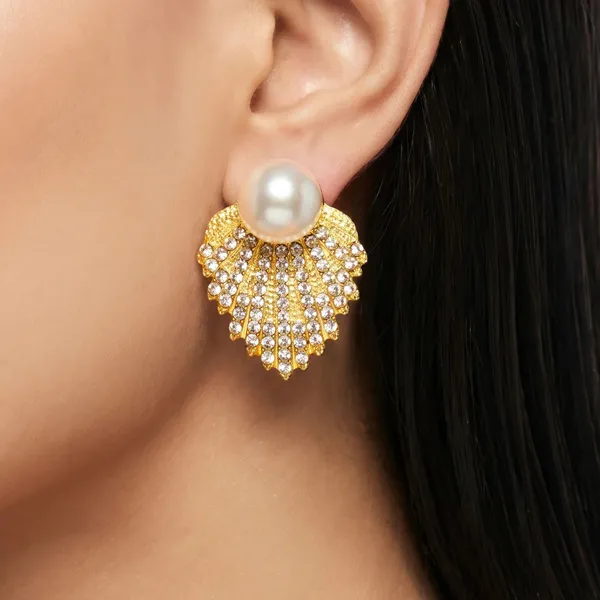 Gold_Pearl_Shell_Studded_Stud_Earrings_for_Women